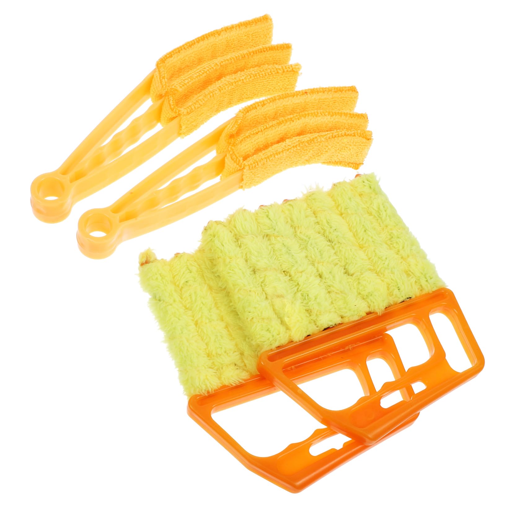 PRETYZOOM 16 Piezas Limpiaparabrisas Plumero De Persianas Barredora De Ventana Cepillo Mini Plumero Herramienta Limpiadora De Persianas Venecianas Cepillo De Obturador Orange Fibra Extrafina