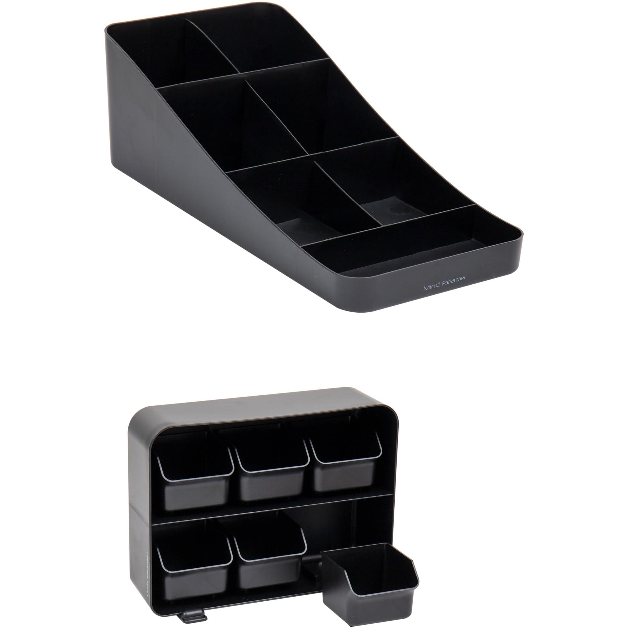 Mind Reader Tea Storage, Cup and Condiment Station, Set of 2, Countertop Organizer, Kitchen, 7.25