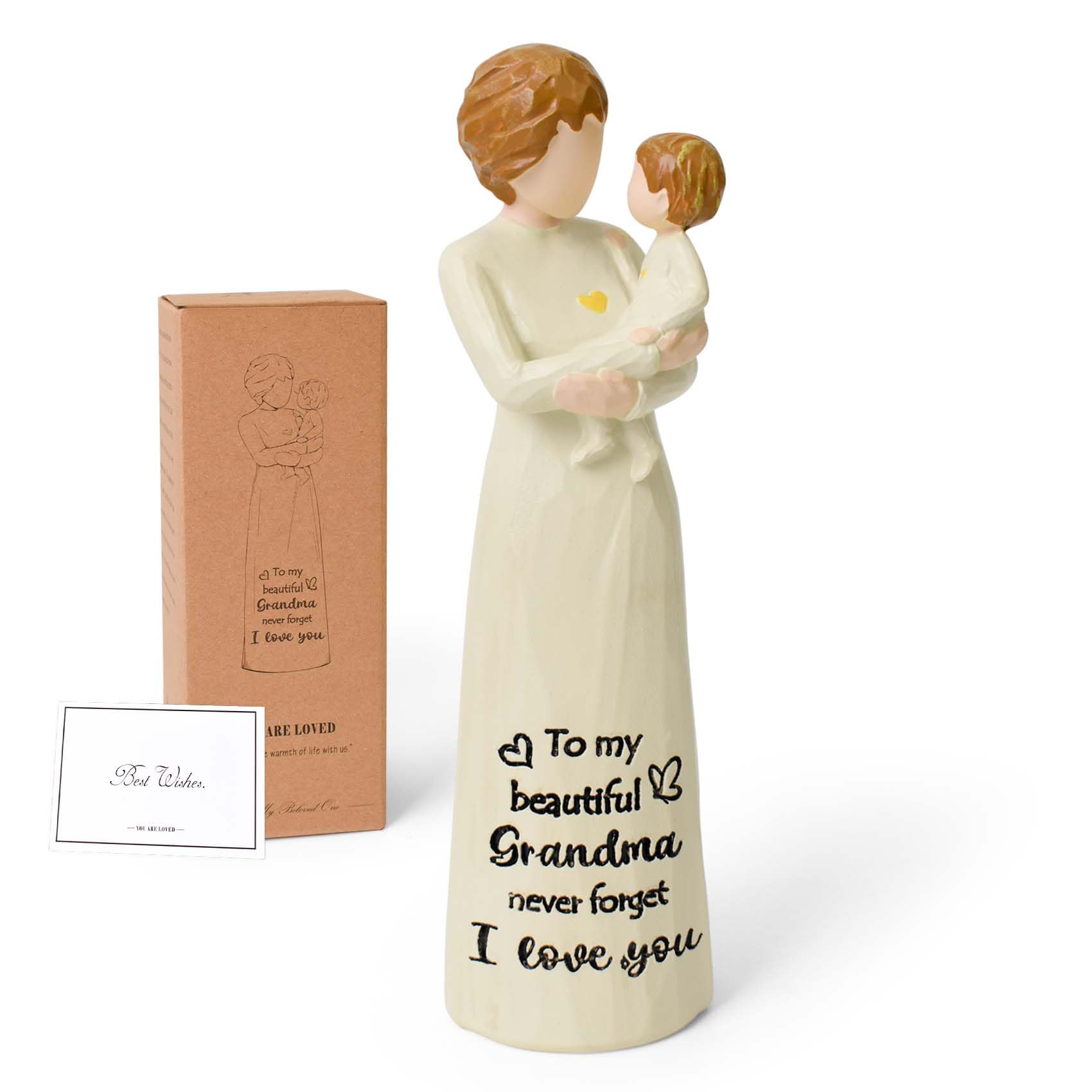 Eremaoy Grandma Gifts, Hand-Painted Grandma and Grandchild Figurine, First Time Grandmother Presents for Birthday Mother’s Day, Nana Keepsake Home Decor