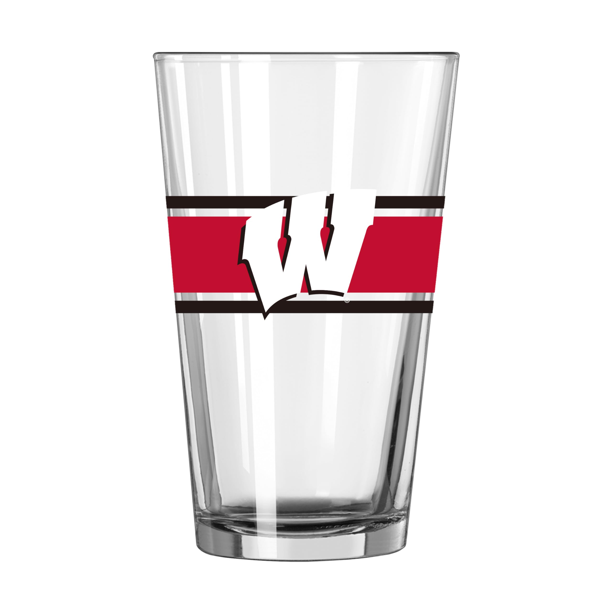 Logo Brands NCAA 16 oz Pint Glass - Durable Glass With Bold Team Color– Chip-Resistant Rim Drinkware For Fans, Tailgates, Home Bars &amp; Everyday Use
