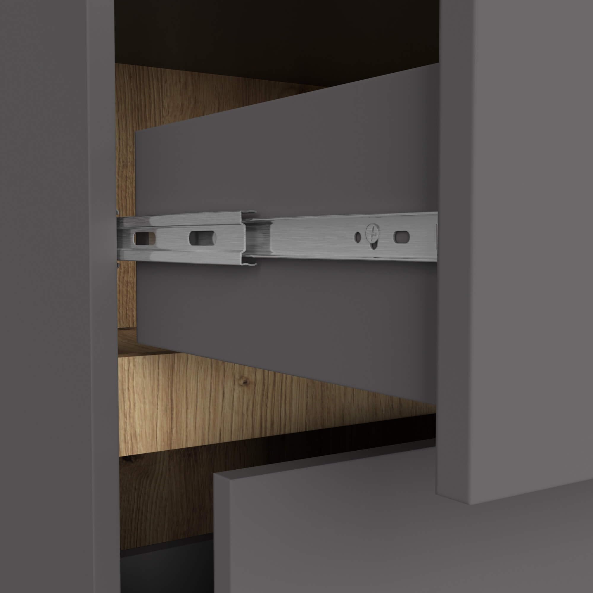 AKORD Mobile Bagno Sospeso con Lavabo - Mobile Lavabo Bagno 90 cm, 2 Cassetti - Moderno, Versatile - Per Montaggio a Parete - Vani Aperti - 90x60x45,5 cm - Grigio Grafite & Rovere Artisan