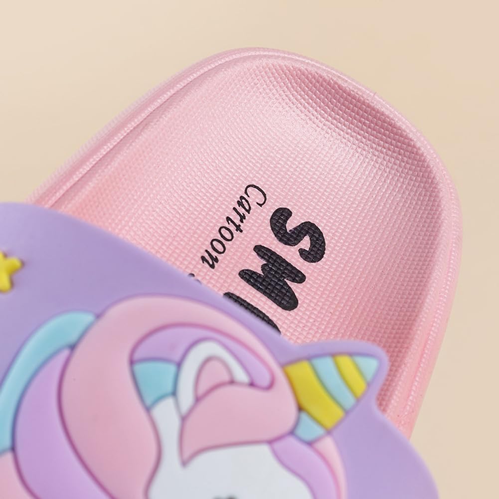 Pantuflas de unicornio para niñas, para playa, piscina, verano, sandalias para niños, lindas zapatillas de baño y ducha