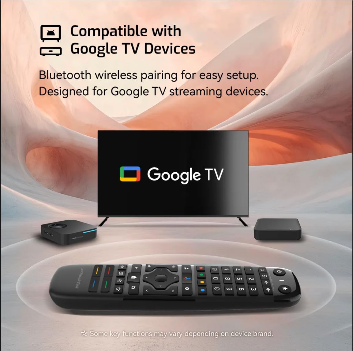 RockTek RC45 Bluetooth Voice Remote – Compatible with Google TV & Android TV, Air Mouse, IR Learning, Backlit Keys - 5
