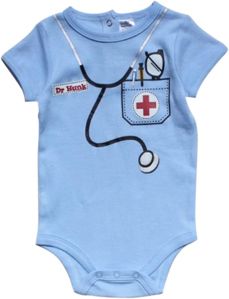 FANCYBABY Doctor Baby Newborn Boy Girl Costume Novelty Top Shirt Onesie Clothes Outfit (3 to 6 Months)