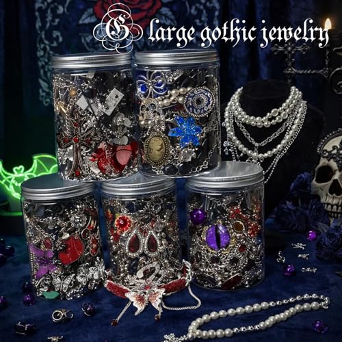Image of SMUOBT Mystery Jewelry Jar Bundle - Surprise Vintage Jewelry Box for Women,Gift Jewelry Set (Necklace, Earrings, Rings,Kracelet,Keychain) - Unique Birthday Gift for Women