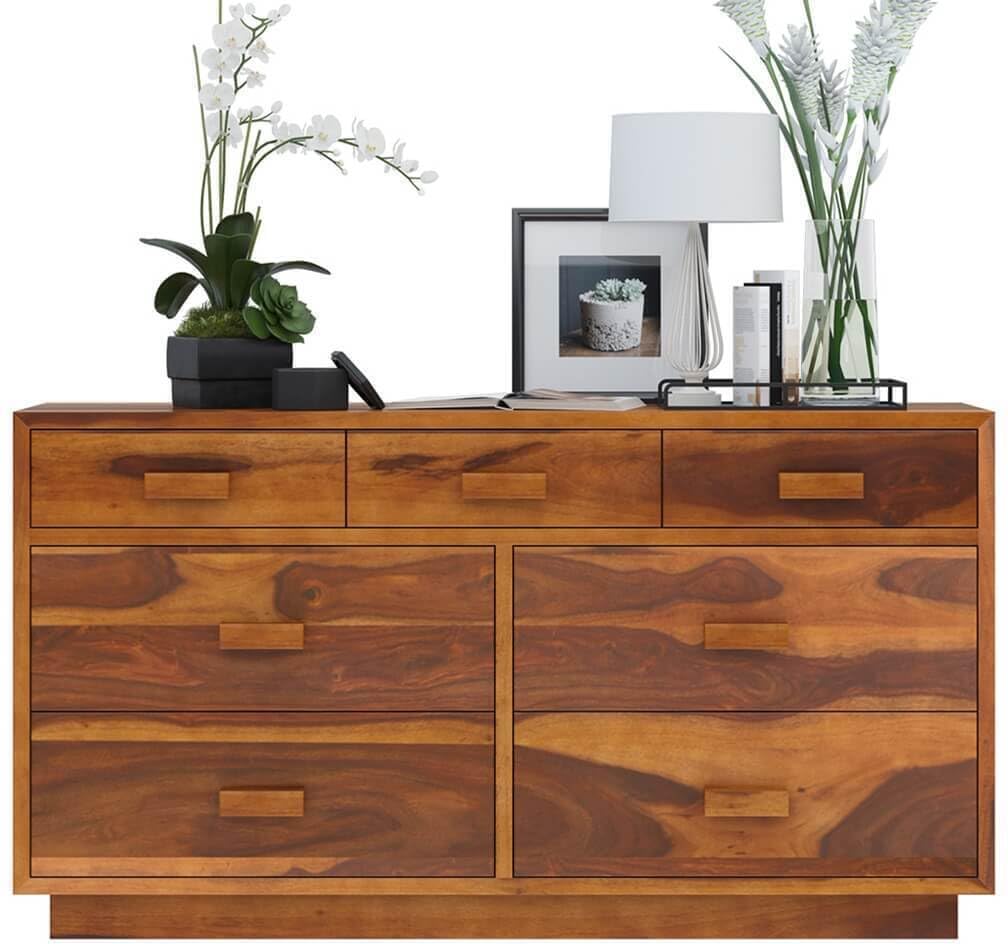 Rosewood (Sheesham) Cabinet | Solid Wood Chest of Drawers (Finish Color - Honey) Cabinet |-image-24