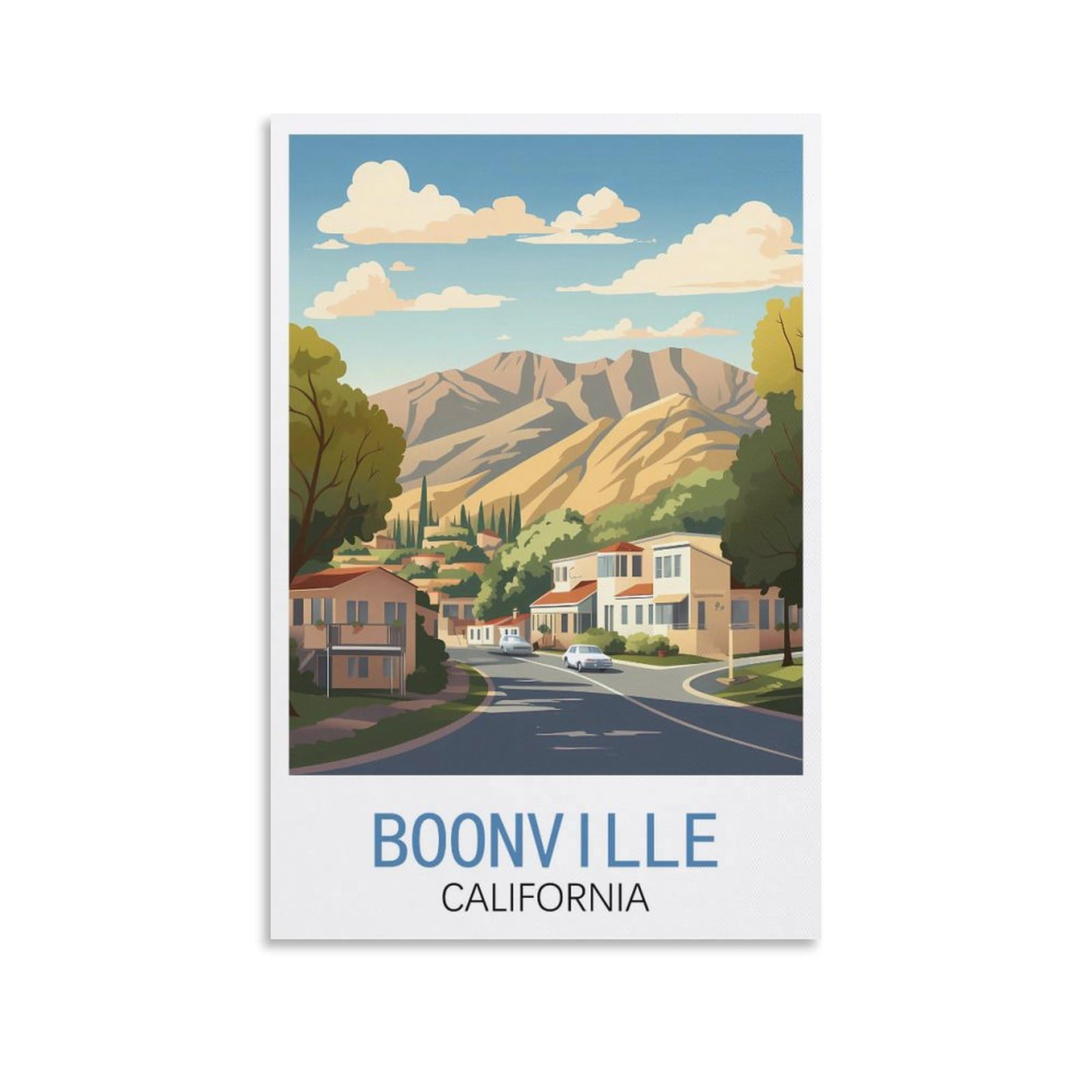 Vintage Metal Tin Sign Travel Tin Signs Metal Poster Wall Decor Office Cafe Bathroom Badroom Boonville California Posters 30x30cm