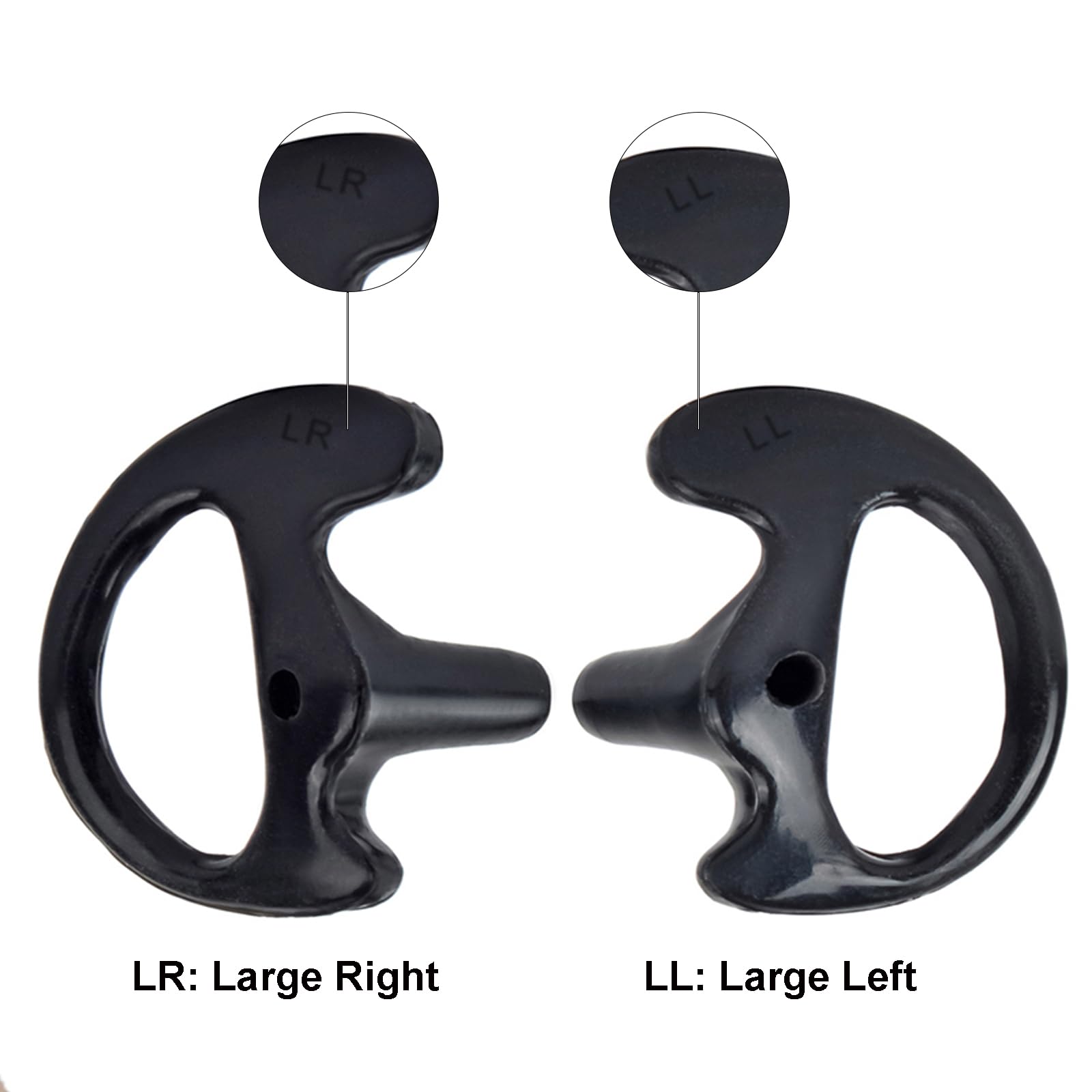 UAYESOK Replacement Earmold Soft Silicone Ear Buds Eartips for Motorola Kenwood Two Way Radio Air Acoustic Coil Tube Walkie Talkie Covert Earpiece Headset (Large*6 - Image 4