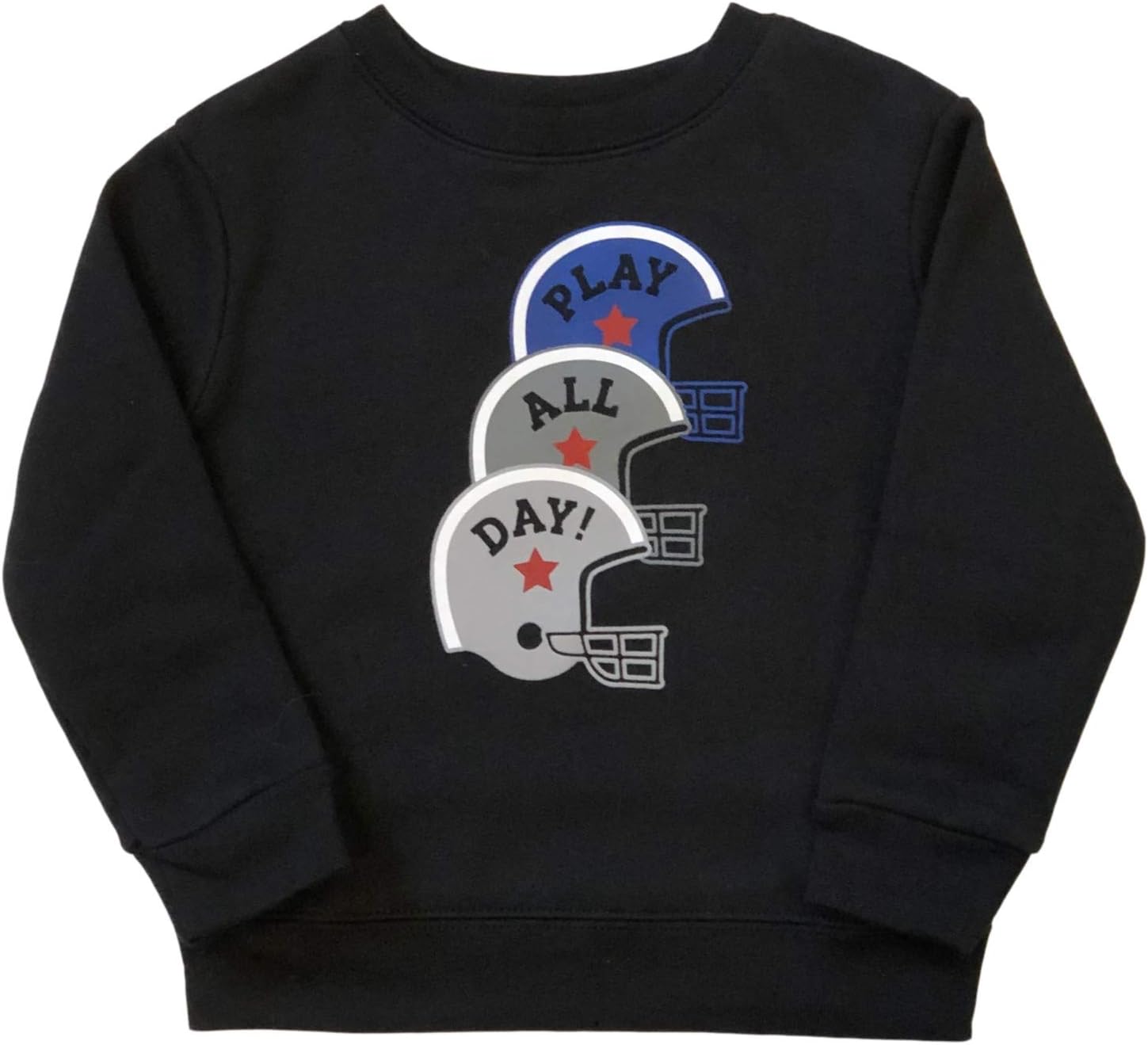 GaranimalsInfant Boys Black Play All Day Athletic Football Baby Sweatshirt Top Shirt, Black, 18 Months