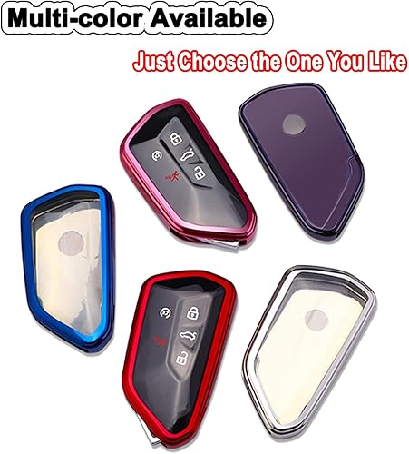 Miniatura 6 de Funda para llavero para Volkswagen VW MK8 GolfGTI Skoda Octavia Soft TPU Soporte remoto de piel protectora de piel, accesorios de manga de entrada