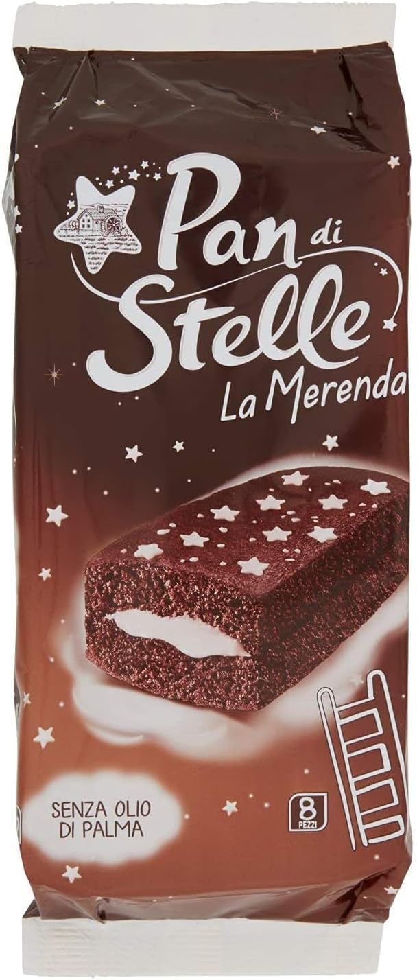 Merendine al Cacao con Crema al Latte – 12 Confezioni da 280g – Totale 96 Trancini Soffici – Senza Olio di Palma – Spuntino Dolce per Colazione, Merenda o Pausa – Confezionate Singolarmente