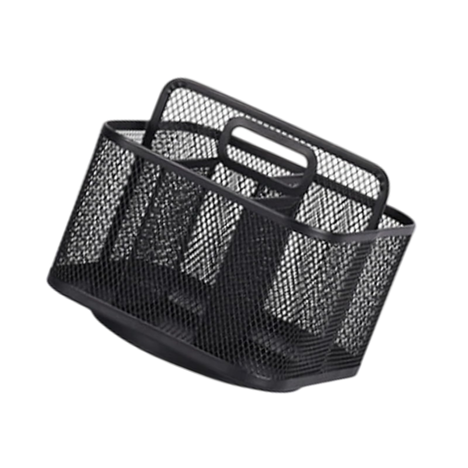LUCKGONI 360 Degree Rotating Metal Pen Organiser Six Compartments Desktop Pen Storage Container for Home Desk Organization