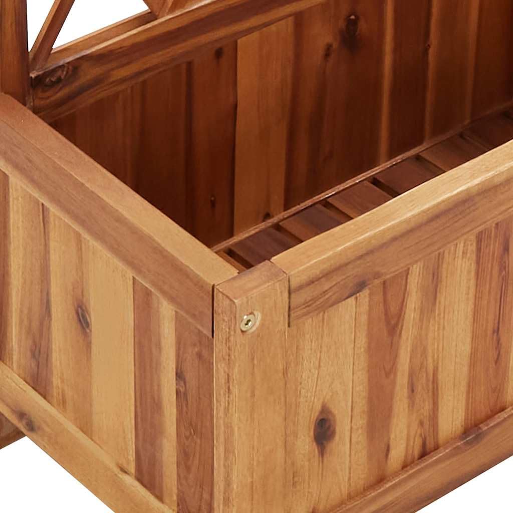 vidaXL Bois Massif d'Acacia Lit Surélevé de Jardin avec Treillis Jardinière Bac à Fleurs Pot de Plantes Lit de Plantation Balcon Extérieur