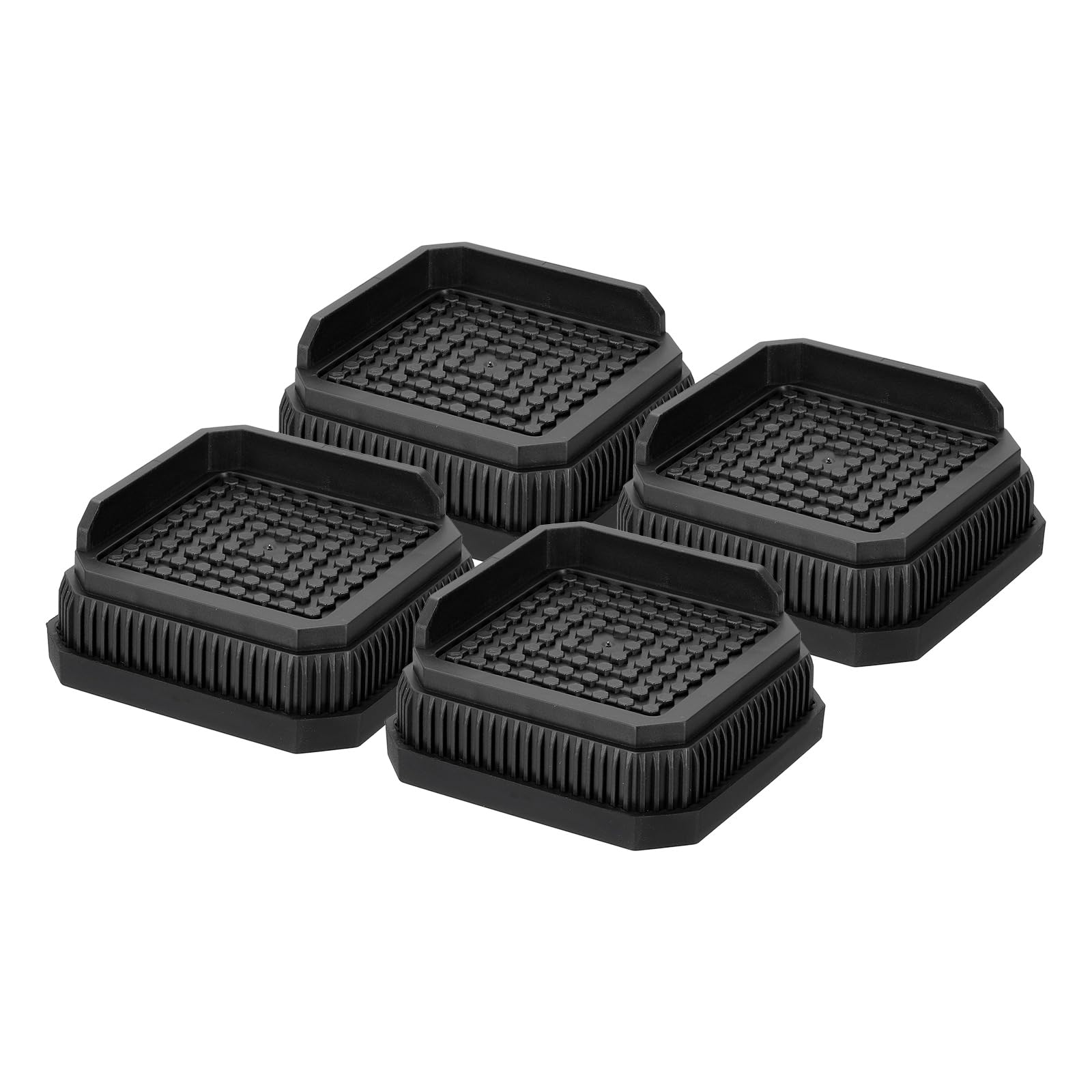 sourcing map Bed Risers,Heavy Duty Stackable Lift Block to 1" Black