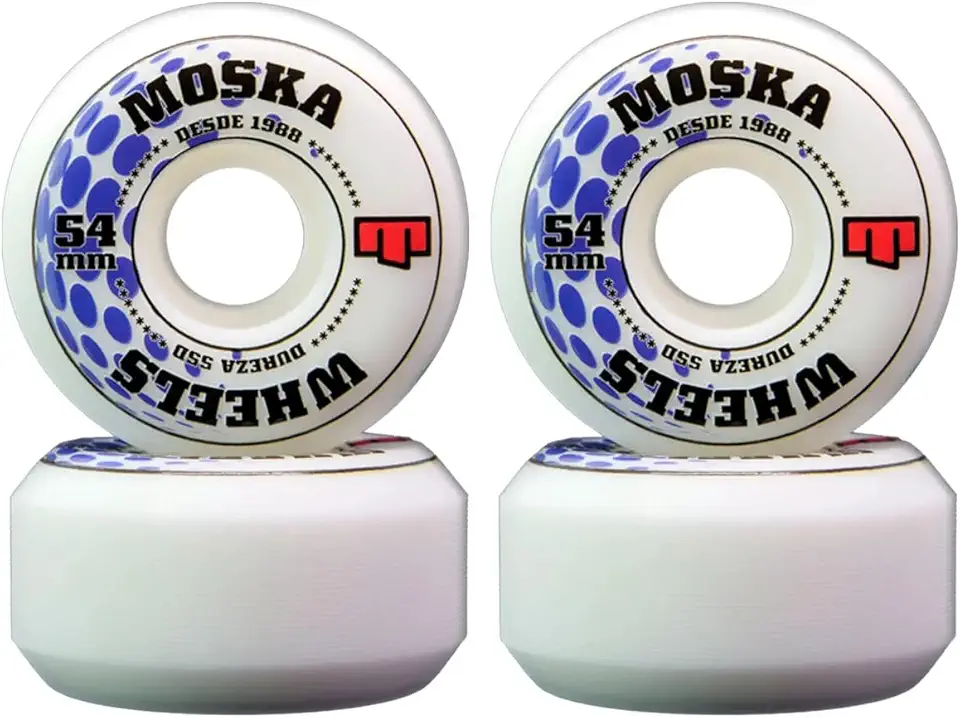 Roda Moska Skate Rock 54mm Branca Dureza 53D