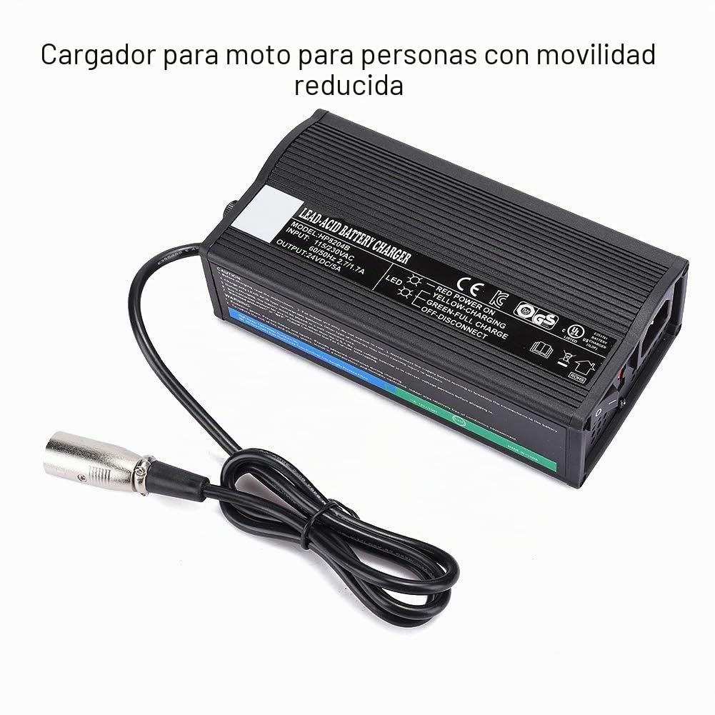 Mobility Scooter 24V Cargador, Elder Mobility Scooter Charger, Adaptador de Fuente de alimentación para Silla de Ruedas eléctrica, Accesorio de Silla de Ruedas Mobilit(European regulations)
