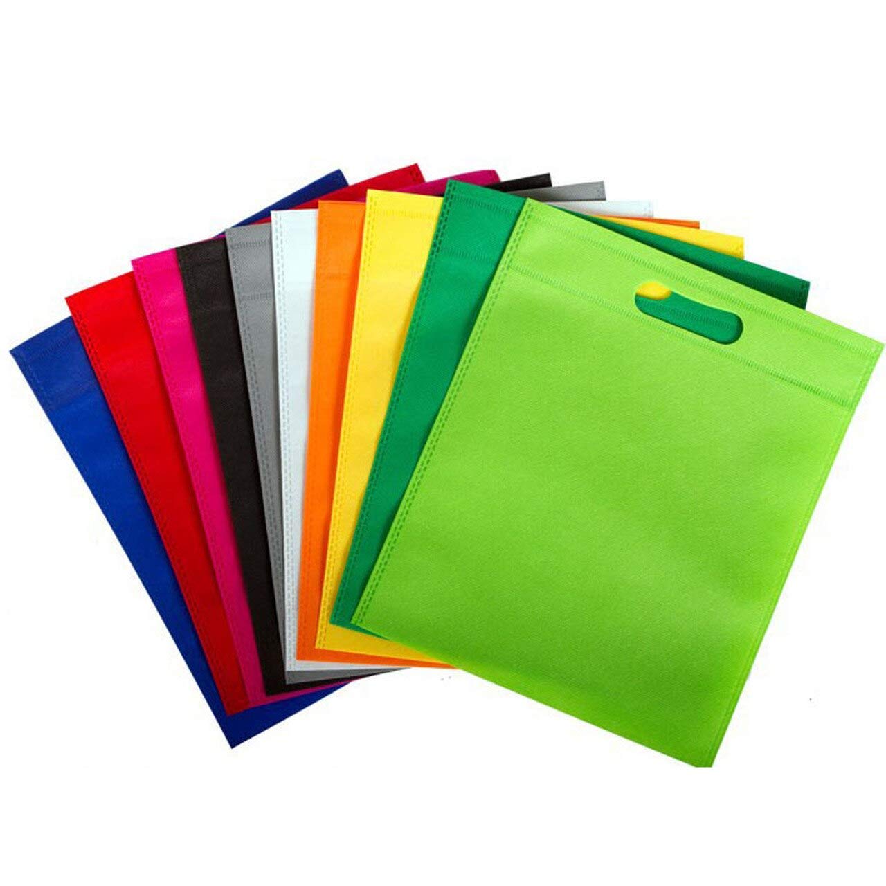 Lot de 100 sacs à provisions réutilisables en tissu non tissé 35 x 50 cm