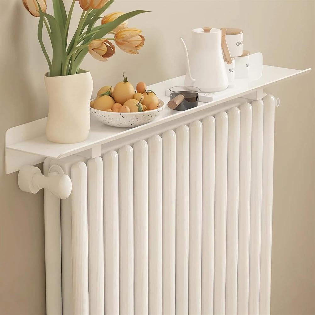 Étagère de radiateur pour salon et bureau meuble d'appoint blanc 80 cm