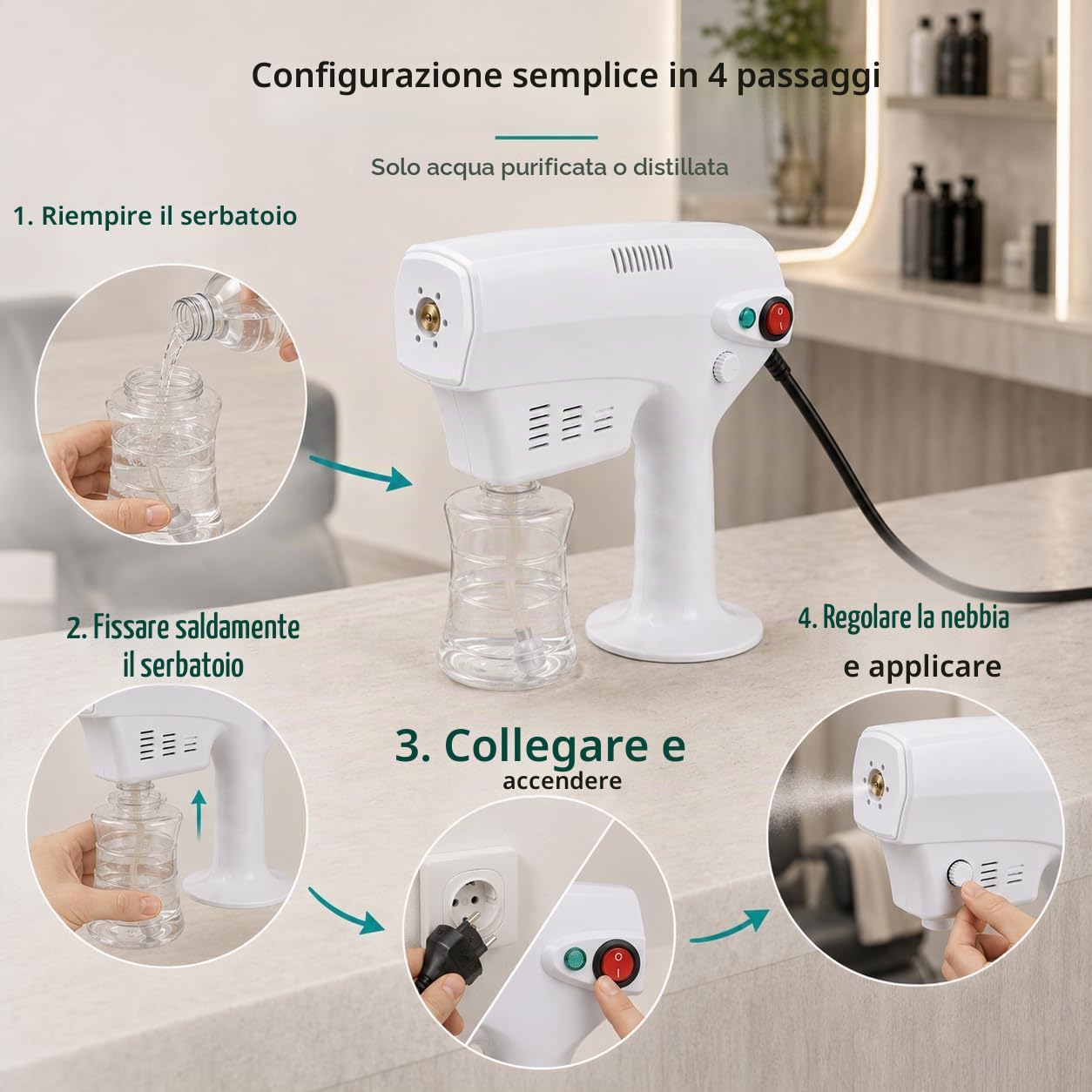 Portable multi purpose nano steam hair care wet spray hairdressing wet steam jet steam machine hairdressing hair dyeing tools for families, barber shops
