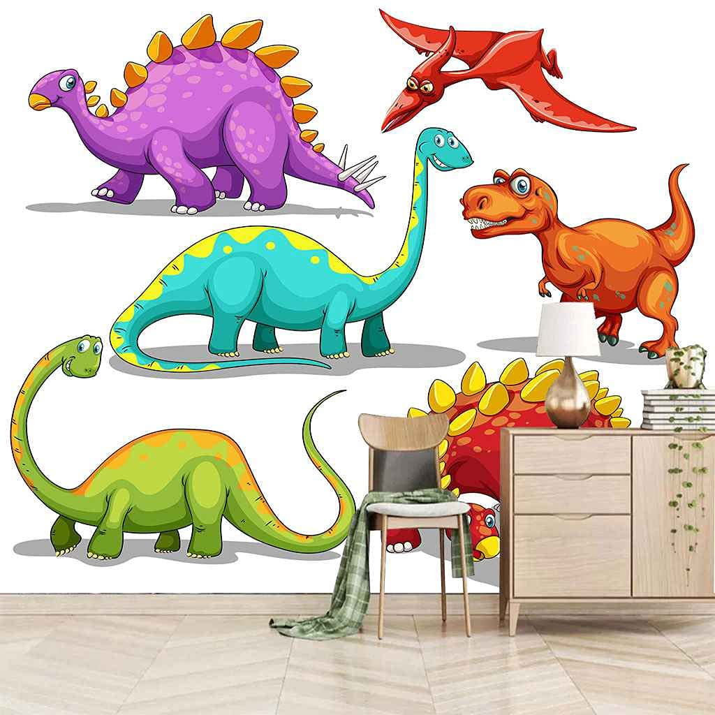 Peinture murale dinosaure en toile de qualité pour salon et décoration