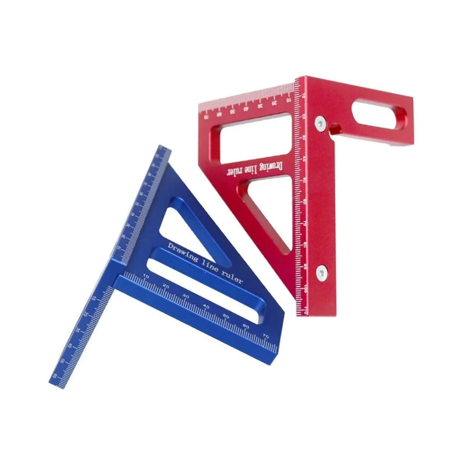 Regla triangular de aleación de aluminio con transportador 3D multiángulo para medidas y ángulos precisos, ideal para artes, manualidades y dibujo técnico