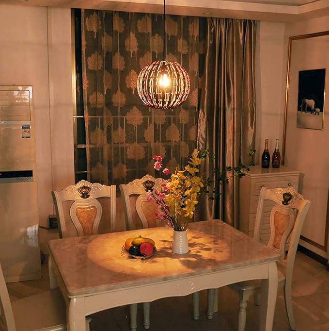 CSSYKV Bruine Moderne Vine Basket Hanglamp Hanglamp Van Bamboe Rotan Hangende Decoratie Rustieke Japanse Lamp Retro Industriële Geweven Lamp Voor Keuken Woonkamer Eetkamer photo 2