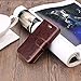 Belemay Compatible with iPhone SE Case, Compatible with iPhone 5S Case, Compatible with iPhone 5 Case, Genuine Leather Wallet Case, Flip Folio Magnetic Closure, Card Holder Slots, Kickstand, Brown