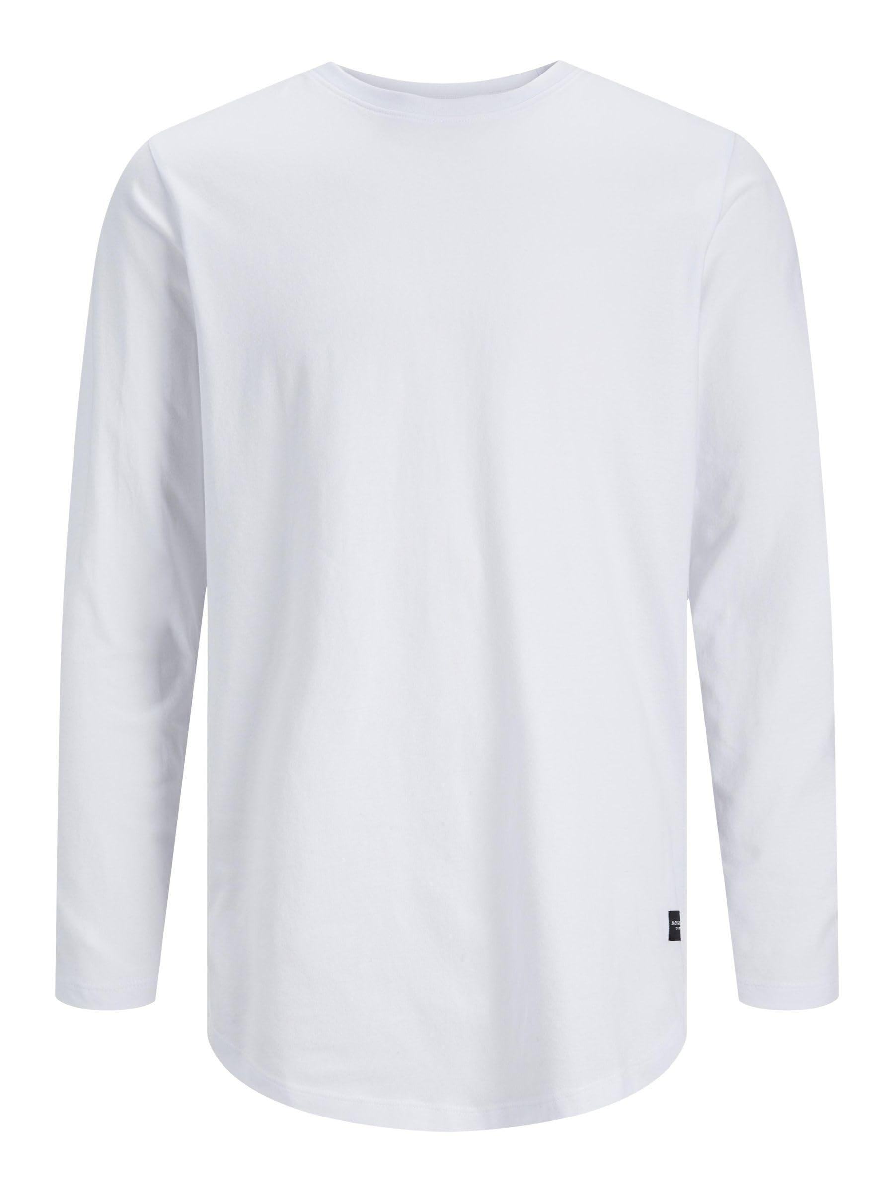 JACK & JONES Herren Jjenoa Tee O-Neck Noos Langarmshirt, Weiß, M EU
