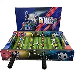 Jogo Mesa de Pebolim Pimbolim Infantil Futebol De Mesa Totó Portátil Madeira Completo