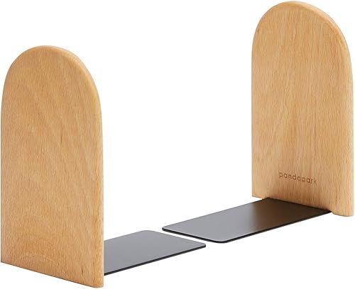 Miniatura 14 de Pandapark - Sujetalibros de madera antideslizante para estanterías, resistente, soporte para CDs, 1 par Nogal Negro-a,Haya-a,Haya-a Plus,Haya-b,Nuez