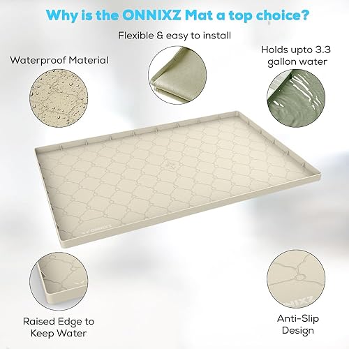 Miniatura 2 de Tapete impermeable para debajo del fregadero de cocina, 34 x 22 pulgadas, forro de silicona fuerte debajo del fregadero, tapete protector de