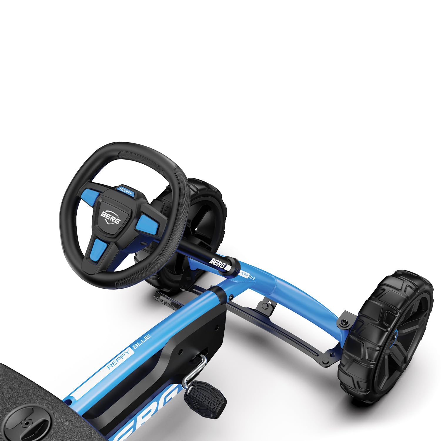BERG Kart a Pedales Reppy Bleu | Azul, 2, 5-6 años, cuadro resistente, asiento regulable, volante regulable