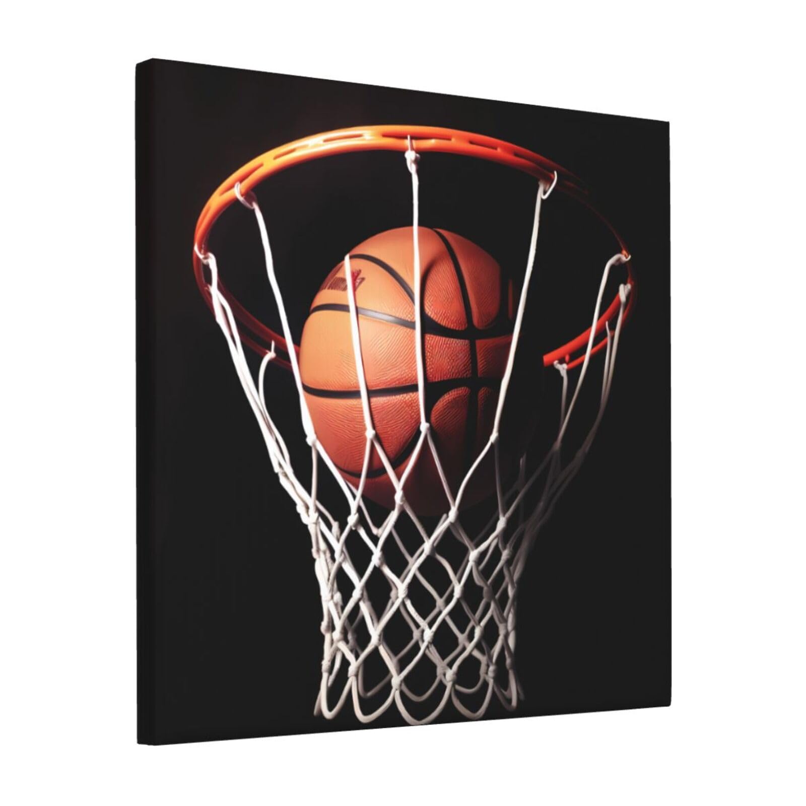 KLOPH Basketball Canvas Wall Art for Living Room 12"x12" Modern Artwork Painting for Bathroom Hanging Canvas Prints Aesthetic Wallart for Bedroom Kitchen Office Wall Decor