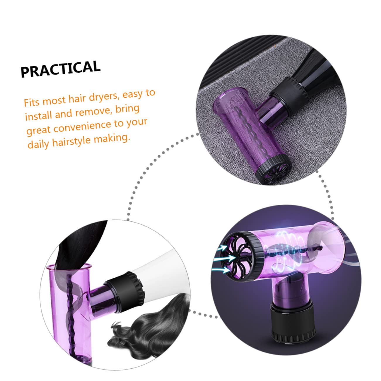 IWOWHERO Curling Iron Diffuser Hair Dryer Attachment Diffuser Cap for Curling Hair Easy Install