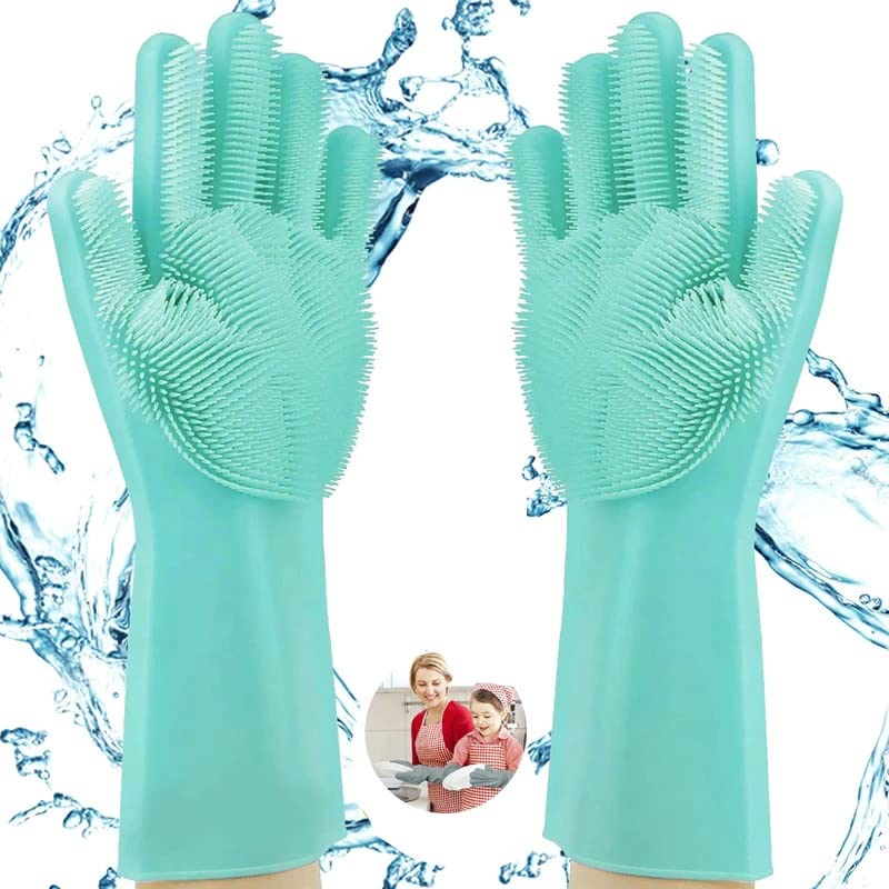 EASYMART Gloves Magic Silicone Dish Washing Gloves, Silicon Cleaning Gloves, Silicon Hand Gloves for Kitchen Dishwashing and Pet Grooming, Great for Washing Dish, Car, Bathroom (Multicolor, 1 Pair) (B08WLTHL8M) Amazon Price History, Amazon Price Tracker