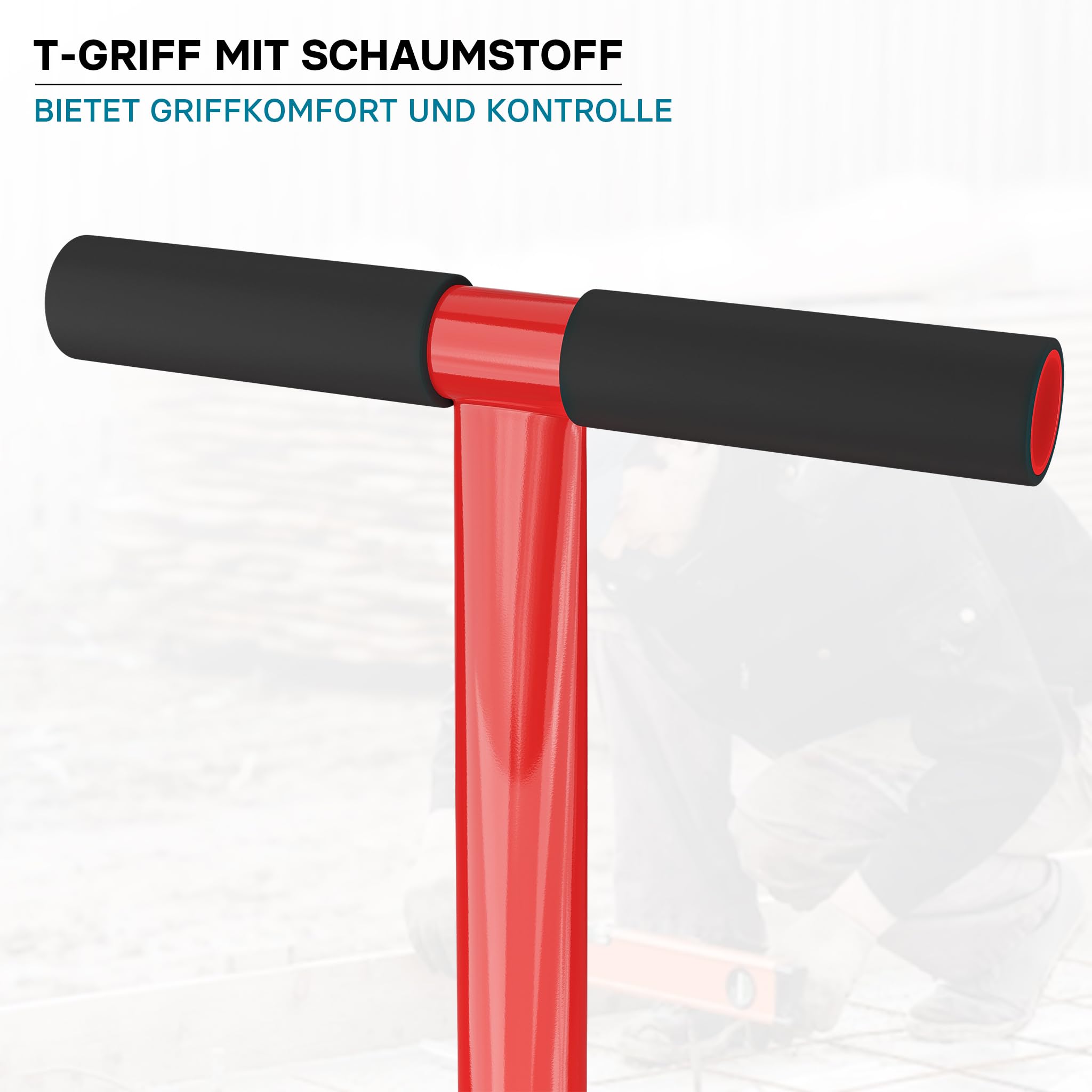 Wiltec Bodenverdichter 11,5 kg aus Stahl, 83 cm hoch, mit 20 x 20 cm Grundplatte und T-Griff zum Verdichten, Handstampfer Bodenstampfer für Gartenarbeit