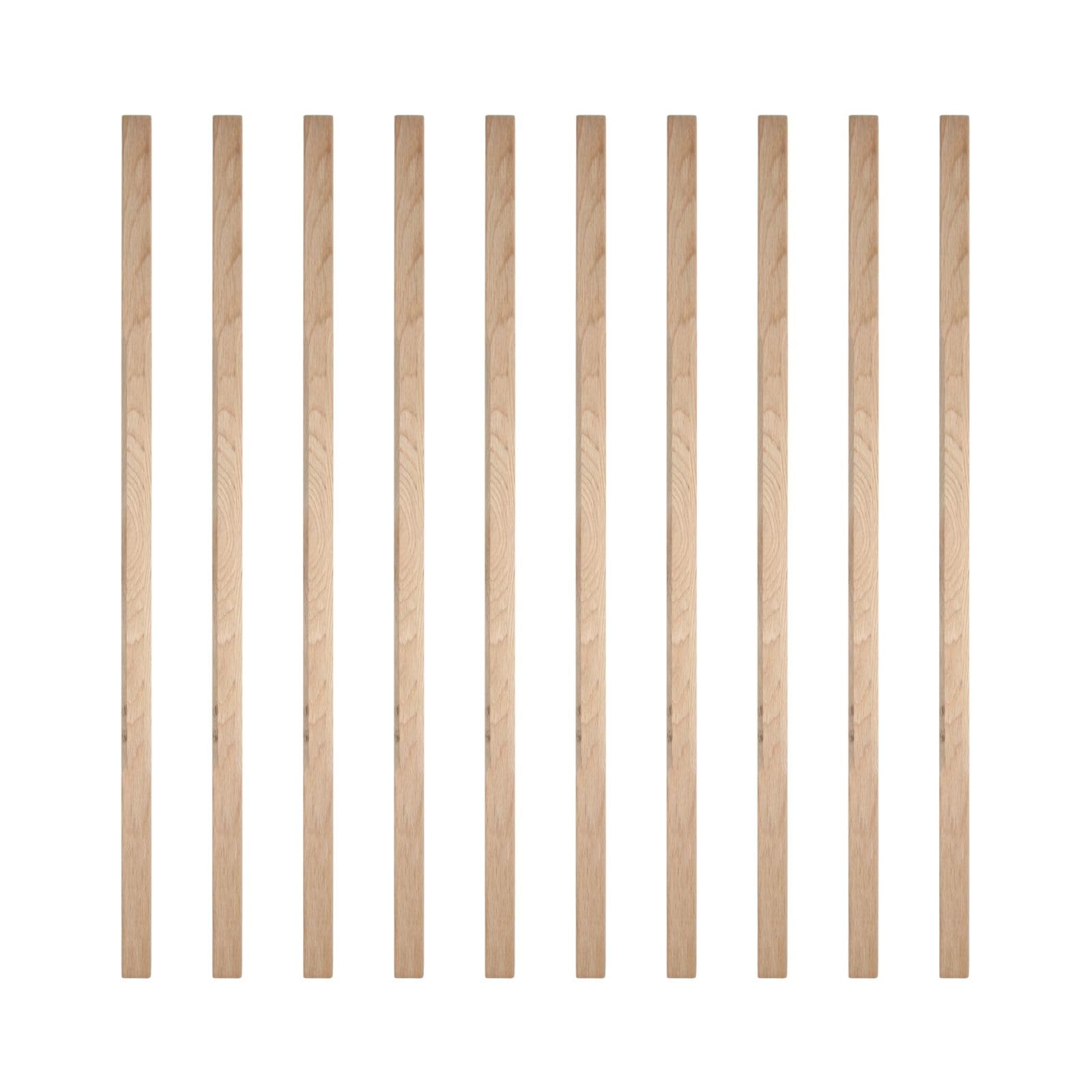 Jackson Woodturners Oak Stop Chamfered Spindles 32mm x 900mm – Unfinished Oak Stair Part for Modern & Traditional Staircases - Pack of 10