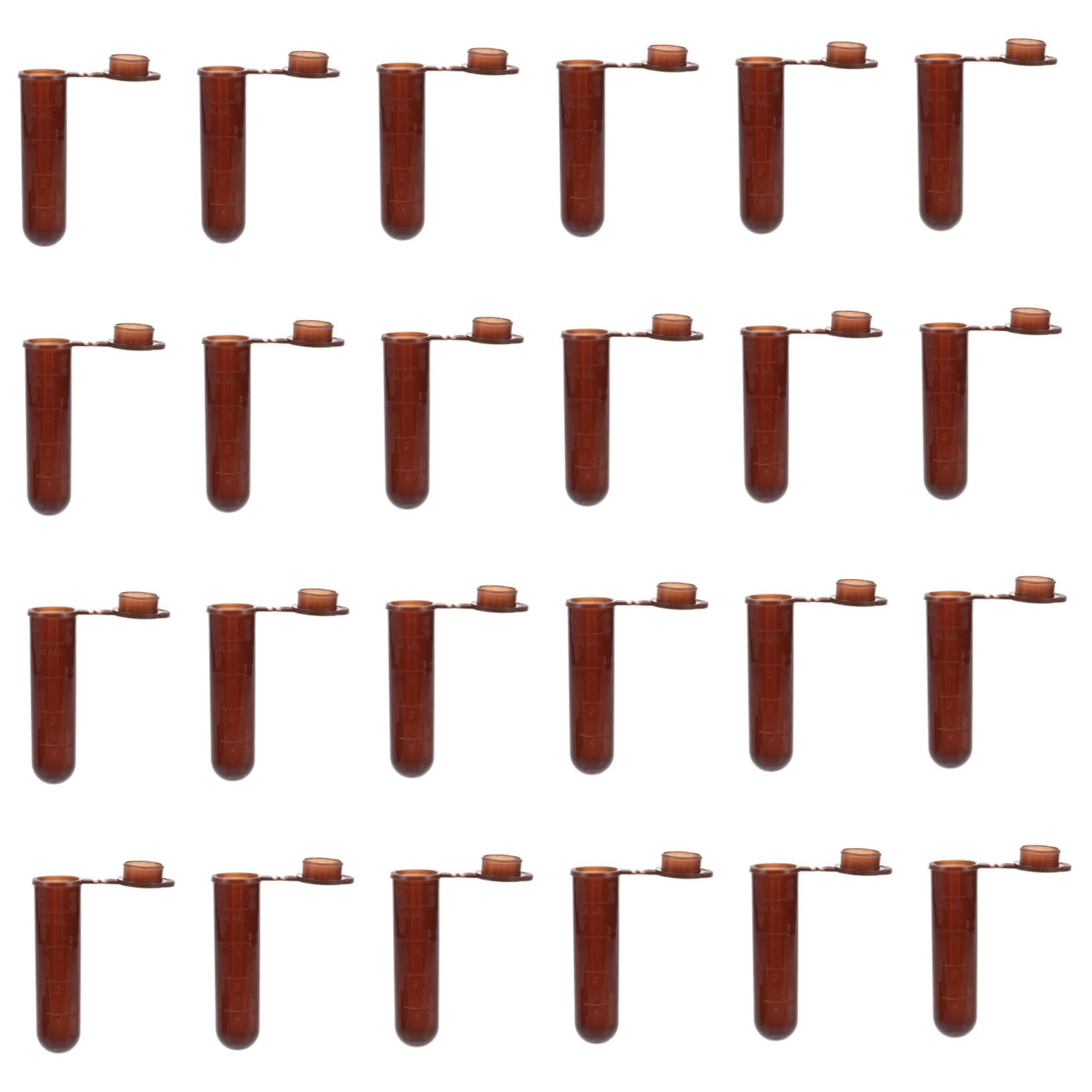 Provette Centrifuga 5ml Marroni Graduate in Plastica 300 Pezzi | Fondo Rotondo Coperchio Integrato, Scala Graduata per Uso Biologico e Laboratorio