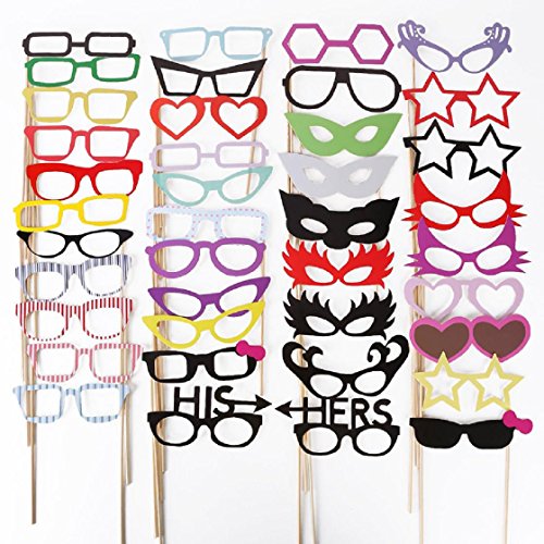 Sannysis® 76pcs DIY Photo Booth Props Moustaches