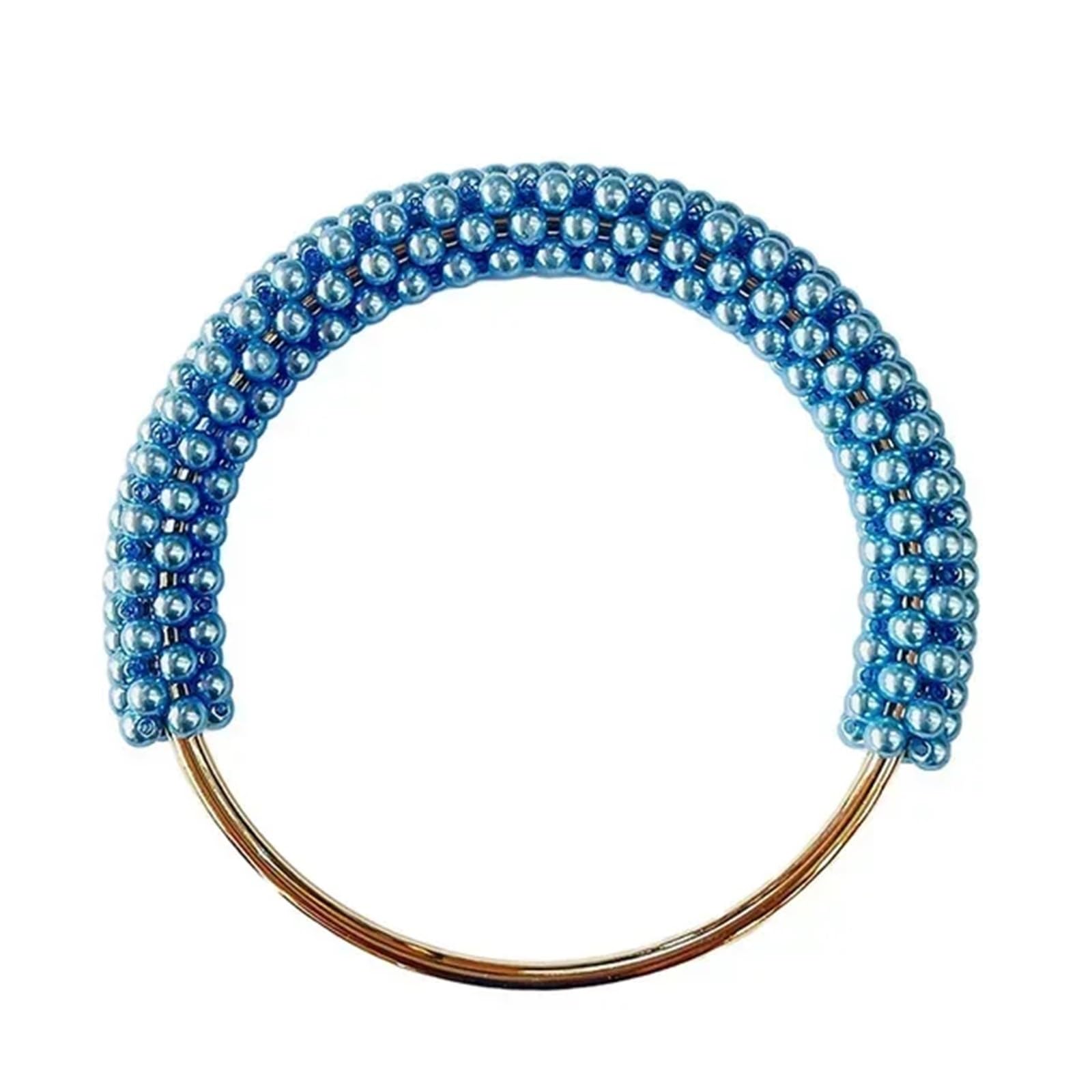 Asas Bolso Forma de D Hebillas de Metal con mango redondo de perlas, 2/4 Uds., 12cm, cierre de gancho, bolsa, anillos colgantes, hebilla de decoración, accesorios de costura DIY(Blue,12cm-4Pcs)