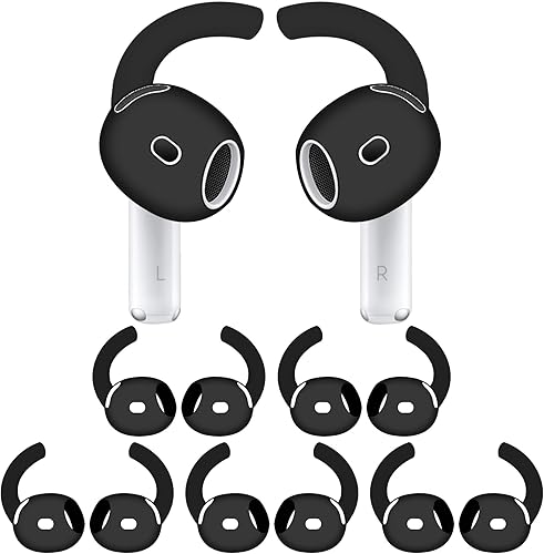 Miniatura 5 de 5 pares de ganchos para las orejas para AirPods, 4 ganchos para las orejas, alas de silicona de repuesto, diseño ergonómico, soporte antideslizante