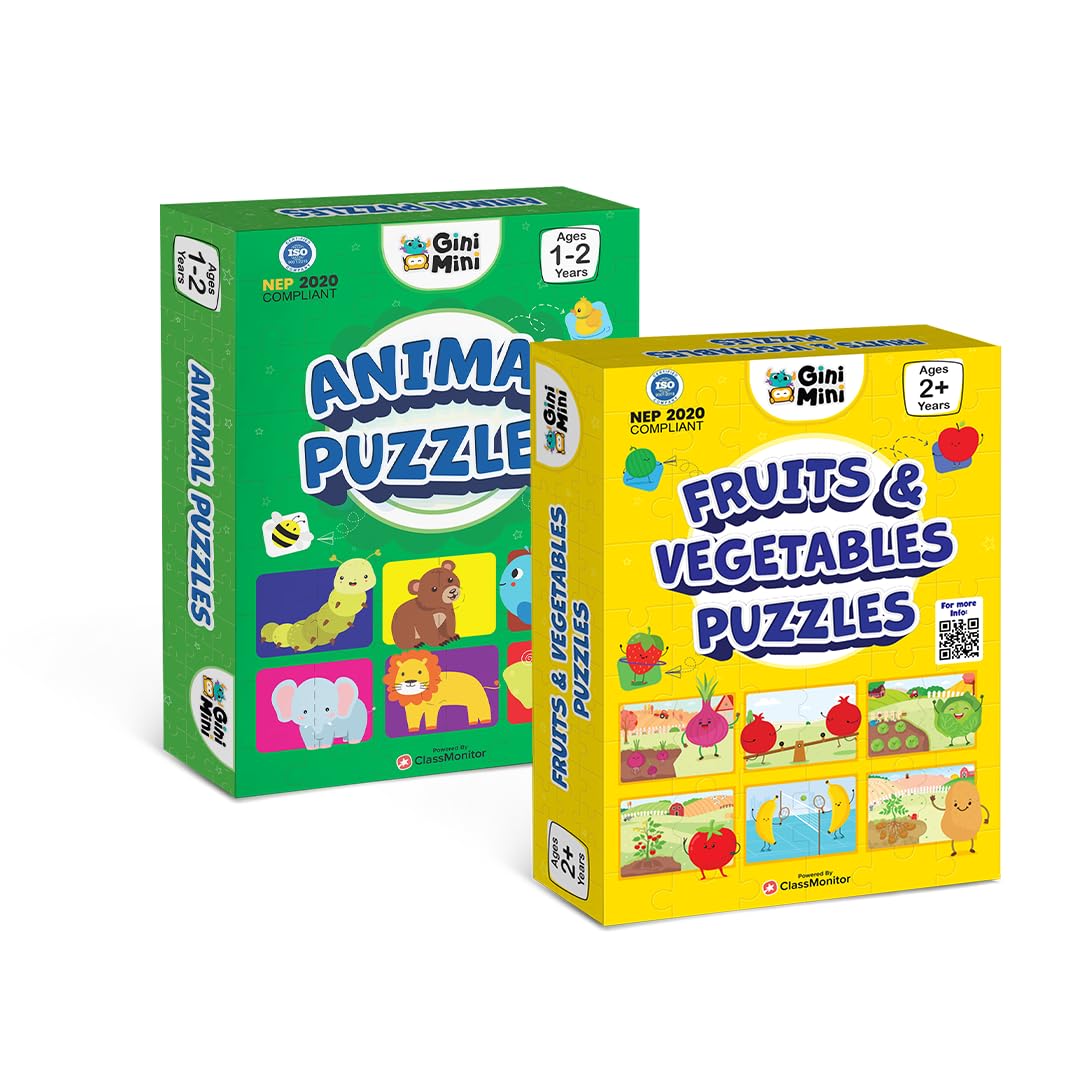 See full amazon price history chart for GiniMini Fruits & Vegetables + Animals & Their Babies 2-Piece Self-Correcting Jigsaw Puzzle for Kids - 2 Set of 16 | Educational Toy for Fine-Motor Skills | Age 1, 2 & 3 GiniMini Fruits & Vegetables + Animals & Their Babies 2-Piece Self-Correcting Jigsaw Puzzle for Kids - 2 Set of 16 | Educational Toy for Fine-Motor Skills | Age 1, 2 & 3 (B0DCBXK5SD) Amazon Price History, Amazon Price Tracker