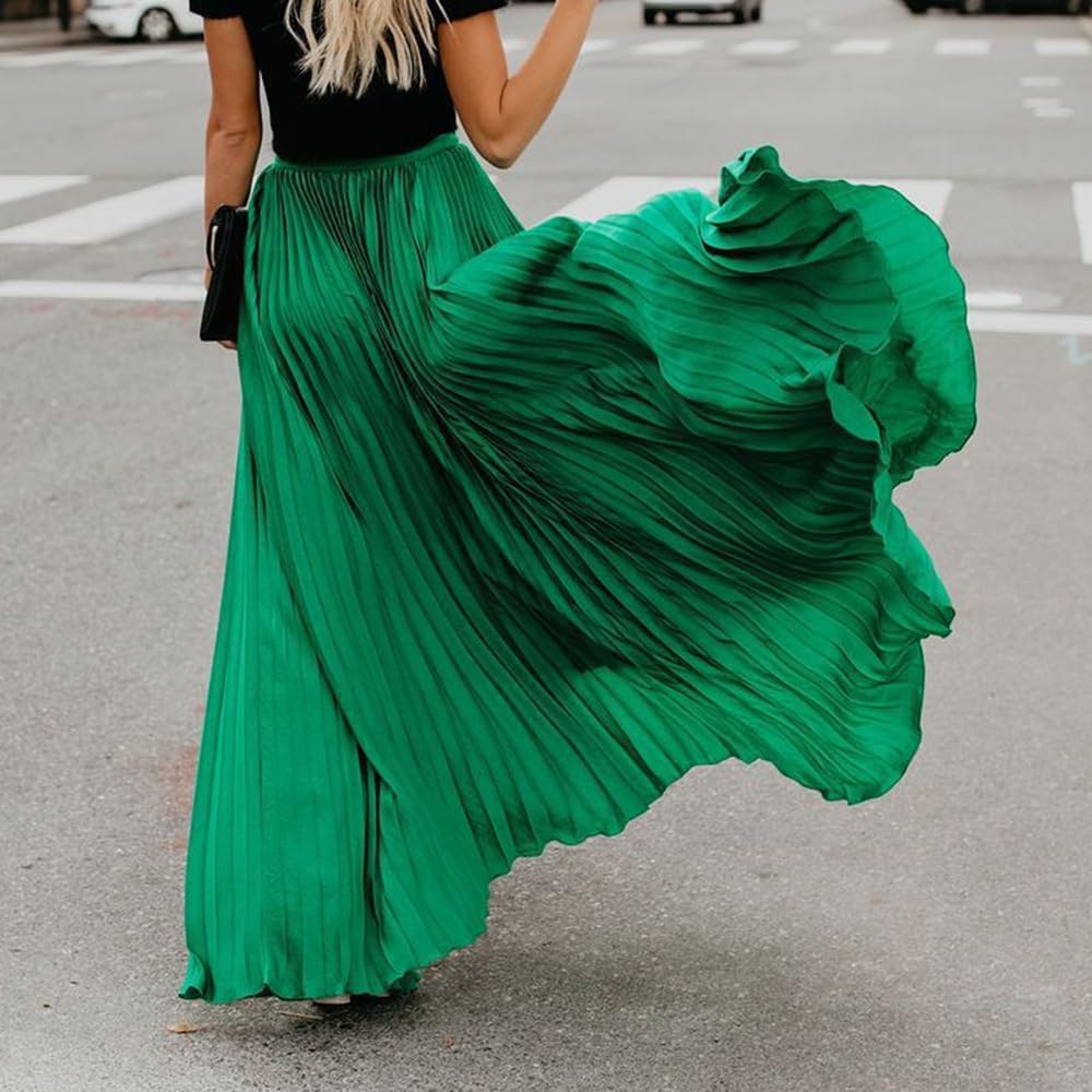 Amazon.com: YPDJVLTI Skirt Long High Elastic Waist Flowy
