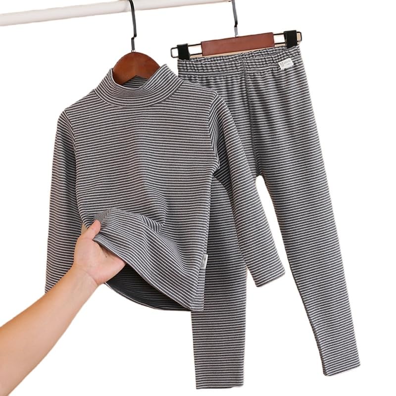 Zonto sous-vêtements d'hiver pour Enfants Ensemble De Pantalons Intérieurs en Velours pour Enfants pour Garçons Et Filles Manteau d'automne Et Pantalon d'automne À Col De Tortue Chaud-F-150 Mètres