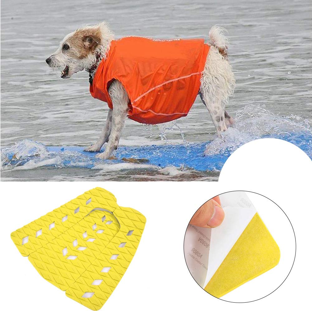 FUZHUI EVA Slip Pad with Hole for Surfboards, Shortboards, Longboards, and Skimboards Lightweight, Water, and to Install (Yellow)