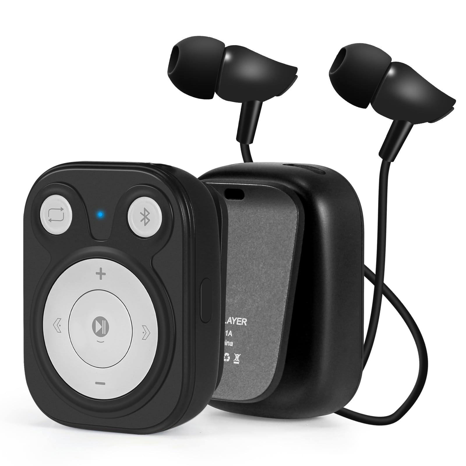 Mini MP3 Player with Bluetooth 5.3, 64GB Portable Music Player with Sports Clip, OTG Function, Mp3 Player NO Screen for Running/Cycling/Exercise-Student, Kid (Black)-image-11