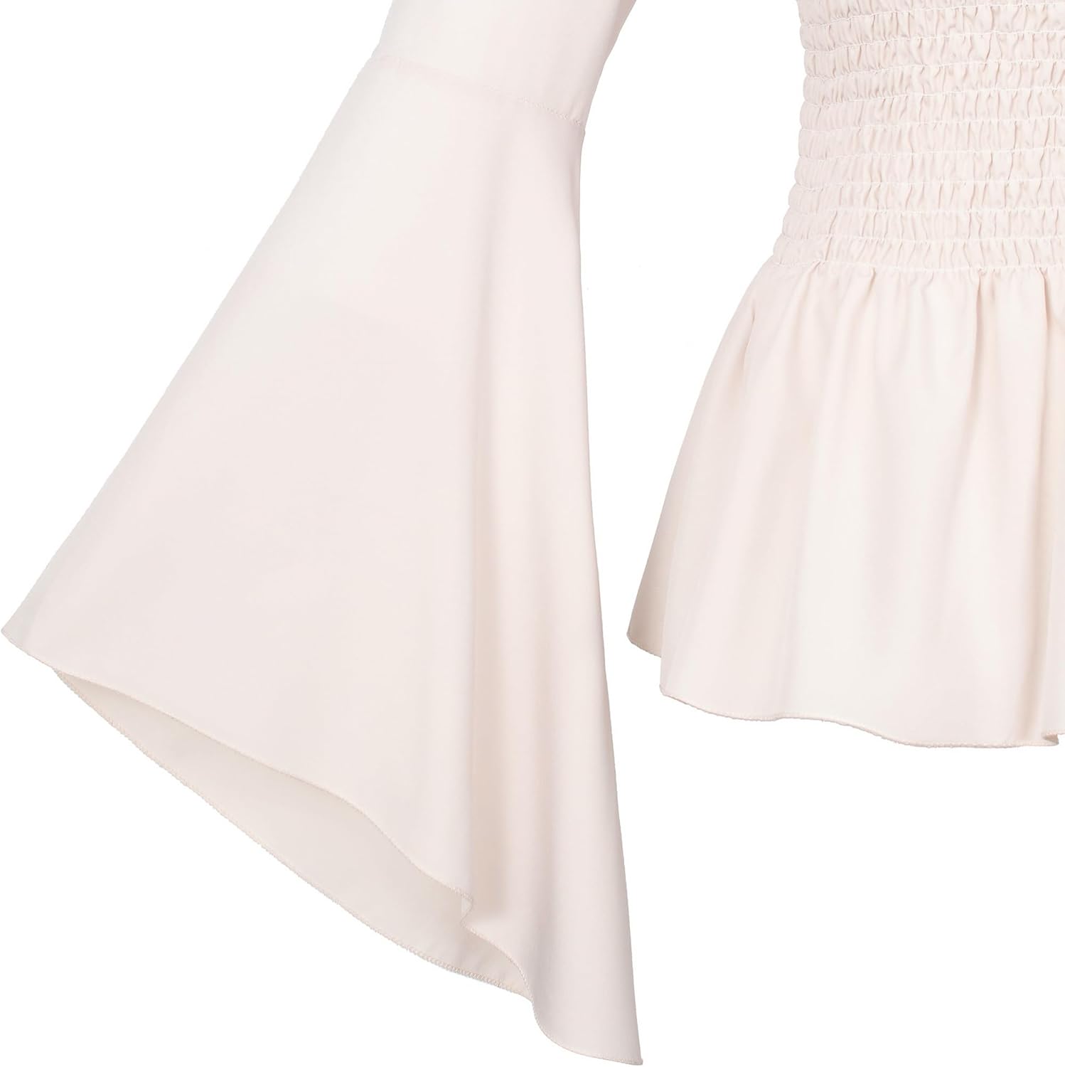 Irtysh Womens Renaissance Victorian Peasant Ruffle Smocked Waist Boho Pirate Shirt Blouse Cosplay Costume - Image 6