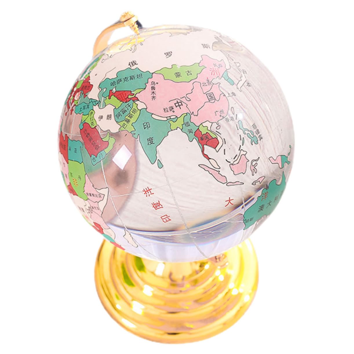 Angoily World Map Crystal Globe Desk Decor Office Decor Rotating Desktop Globe Base Ornaments