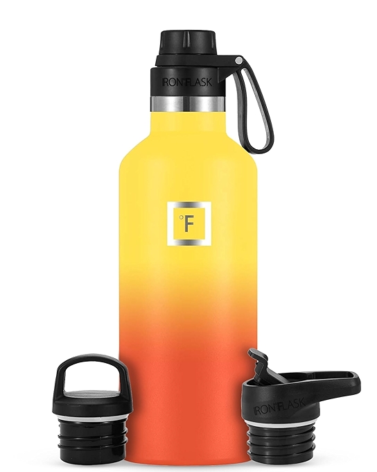 IRON °FLASK运动水杯 - 双层不锈钢防漏设计，适用于男女儿童的健身水瓶