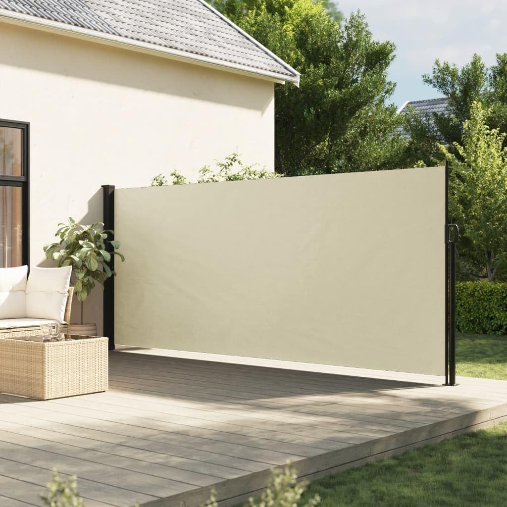 Tenda Laterale Avvolgibile da Terra L300xH180cm in Poliestere 180 g/m² con Struttura in Acciaio Verniciato